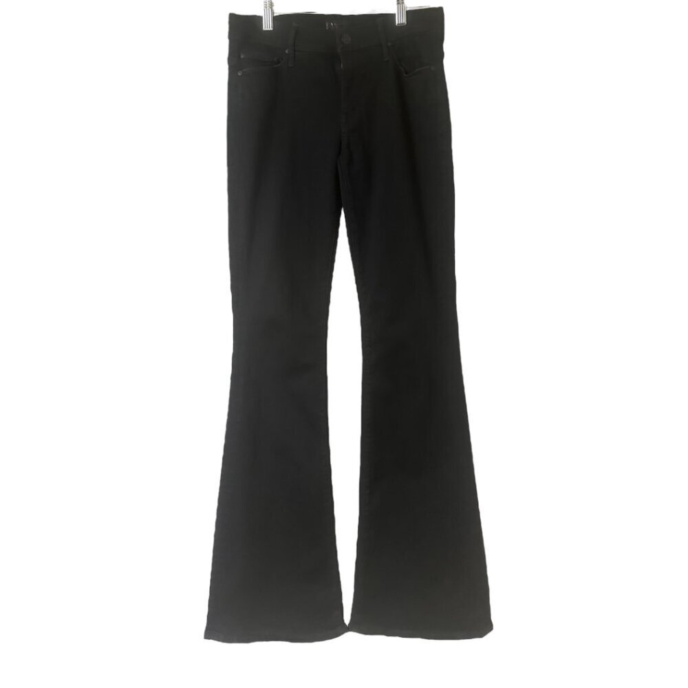 Mother The Cruiser Flare Jeans In Not Guilty Size 27 Stretch Black Denim - Picture 5 of 13